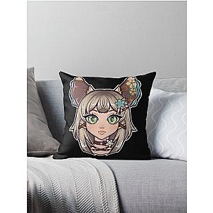 kirara genshin impact cute anime chibi style art sticker Throw Pillow