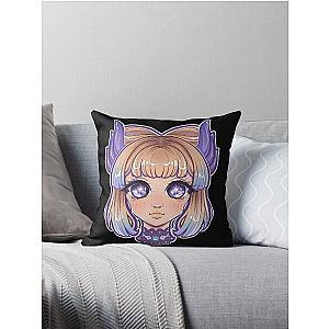 kokomi genshin impact cute anime chibi style art sticker Throw Pillow