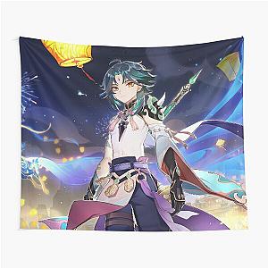 Genshin Impact Lantern Liyue Festival With Xiao Official Artwork Tapestry