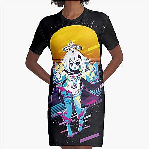 Paimon - Genshin Impact 80s retro Graphic T-Shirt Dress