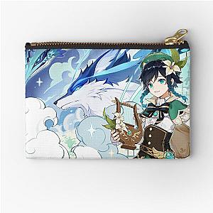 Genshin Impact - Venti, Dvalin and Wolf of The North Official Artwork Zipper Pouch